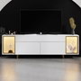 Hanah Home Soporte de TV Zenith Blanco y Dorado